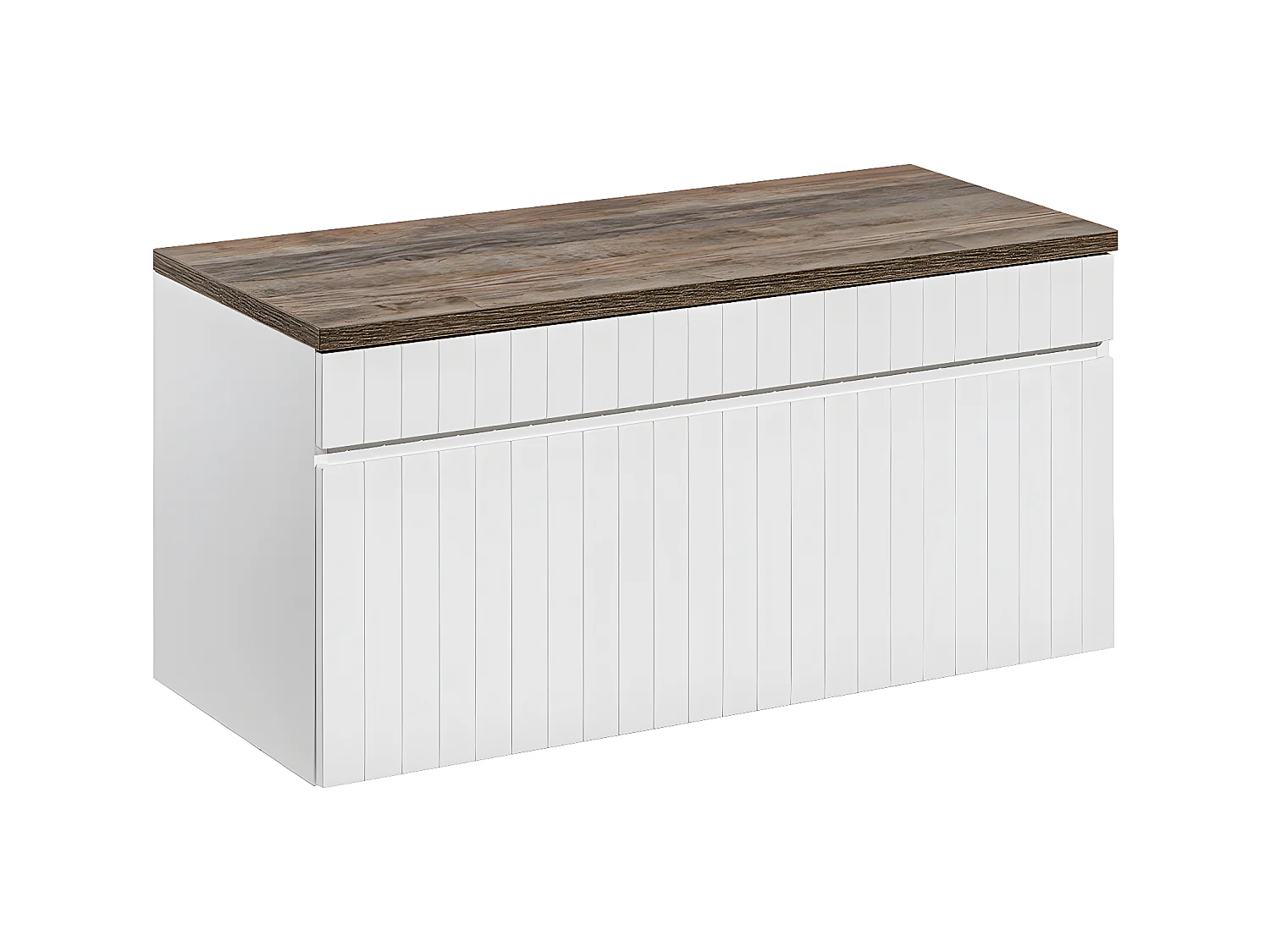 Mueble bajo lavabo 100cm y encimera Zelie Blanco y Madera