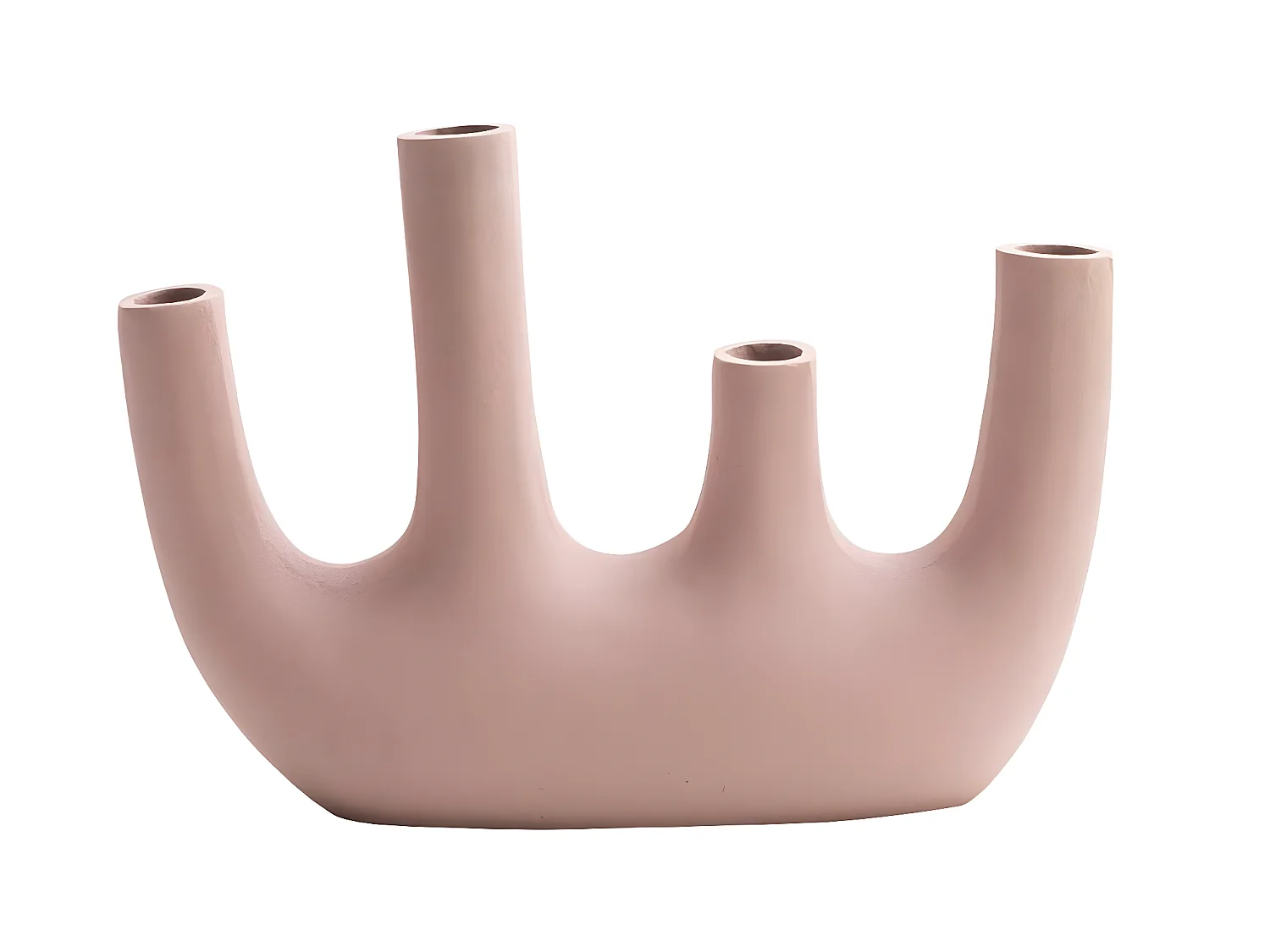 Vase rose 4 tiges en aluminium Dahlia