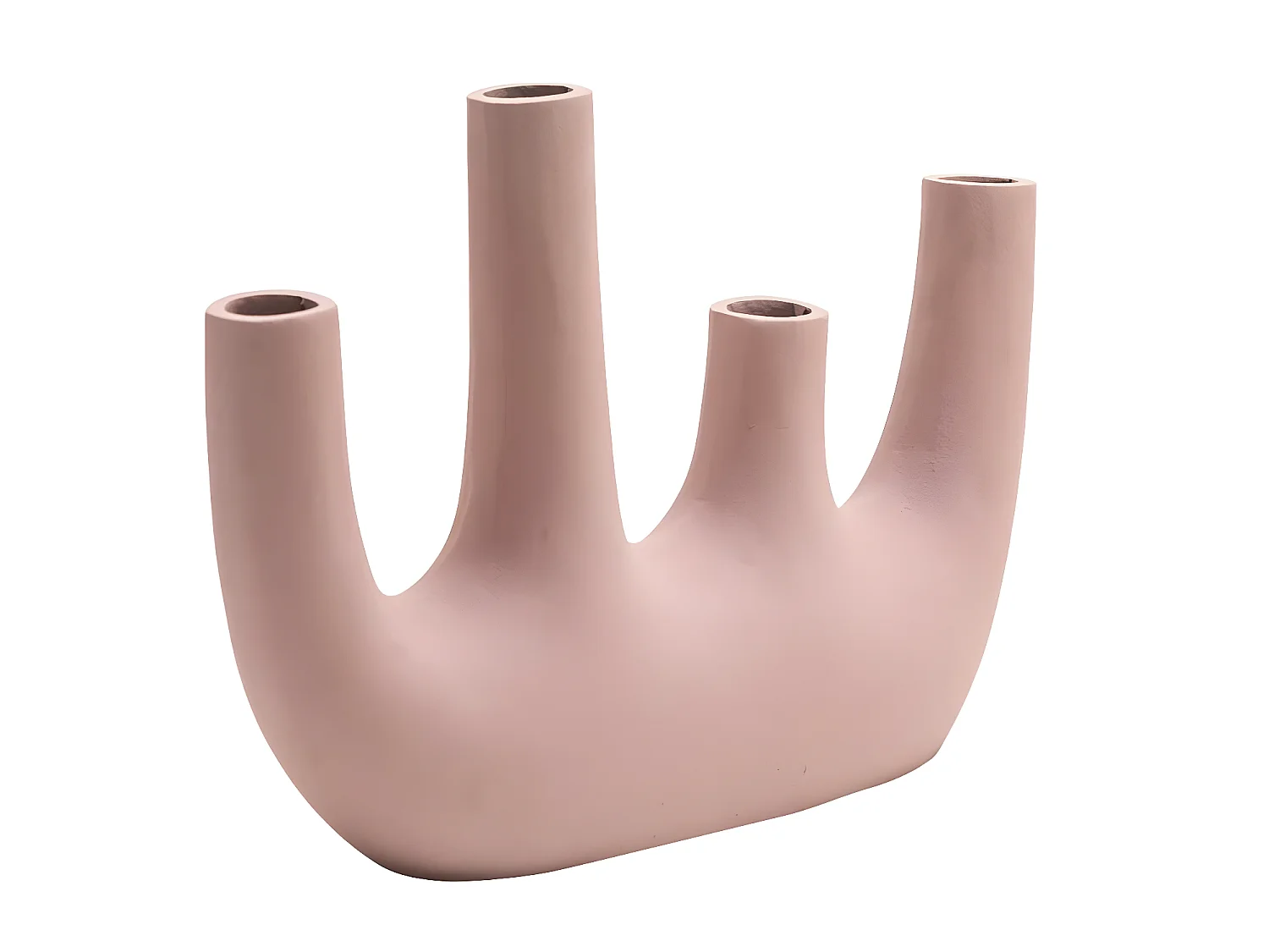 Vase rose 4 tiges en aluminium Dahlia