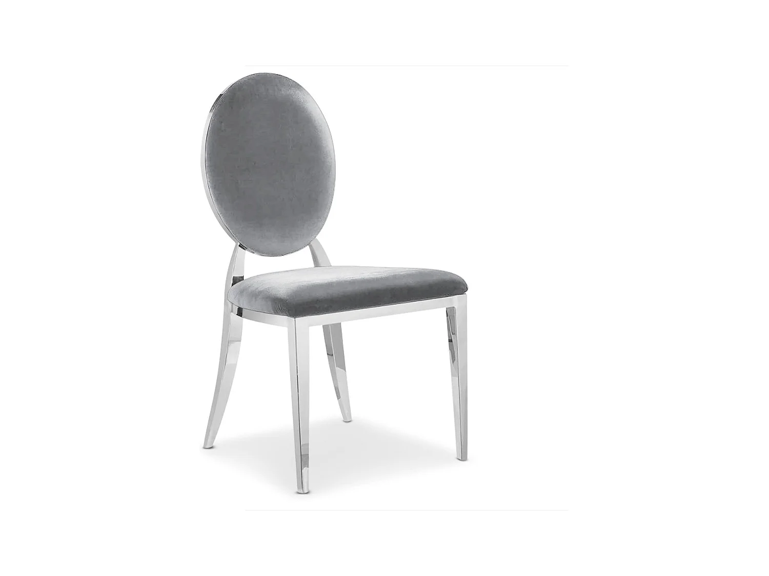 Lot de 6 chaises médaillon Sofia Velours Argent