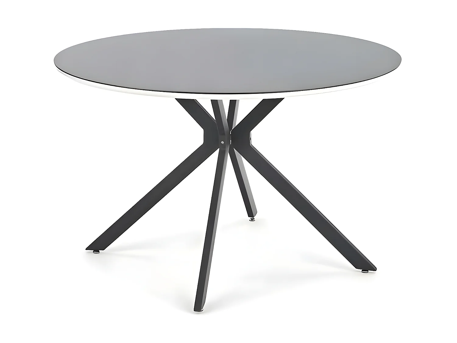 Table à manger Avelar (O120)/Verre+MDF/Noir