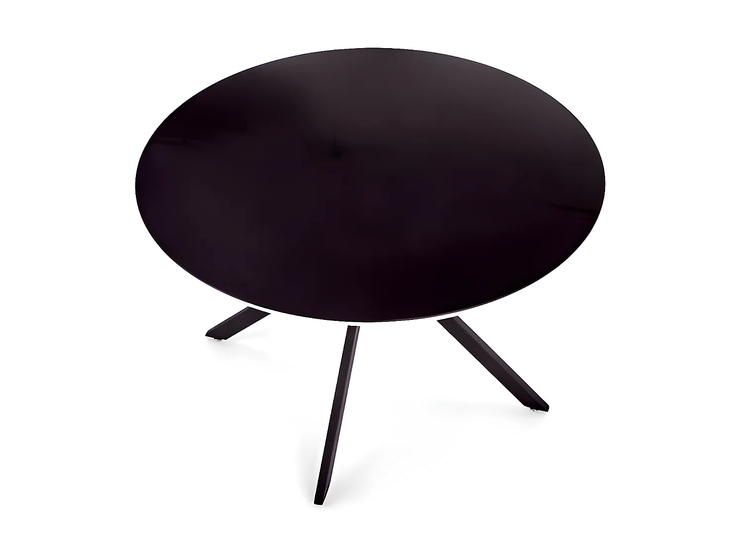 Table à manger Avelar (O120)/Verre+MDF/Noir