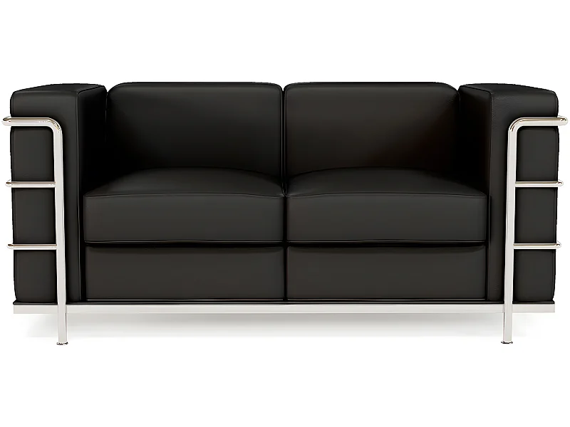 Canapé 2 places - Revêtement en cuir végétalien - Lecur Noir