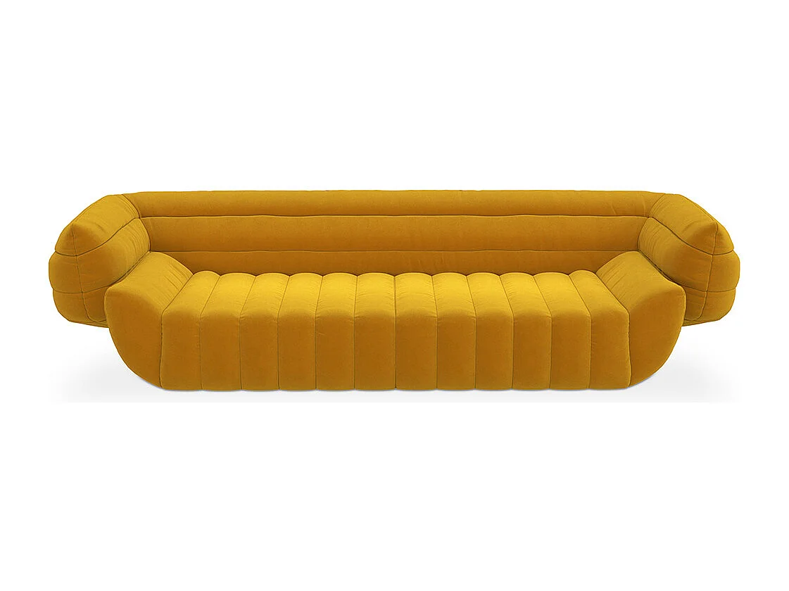 Samtbezogenes Sofa - 3/4 Sitze - Caden