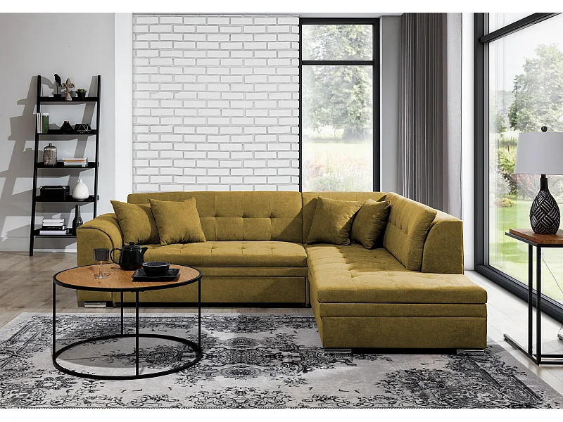 Ecksofa Atlanta R/Stoff-Gelb