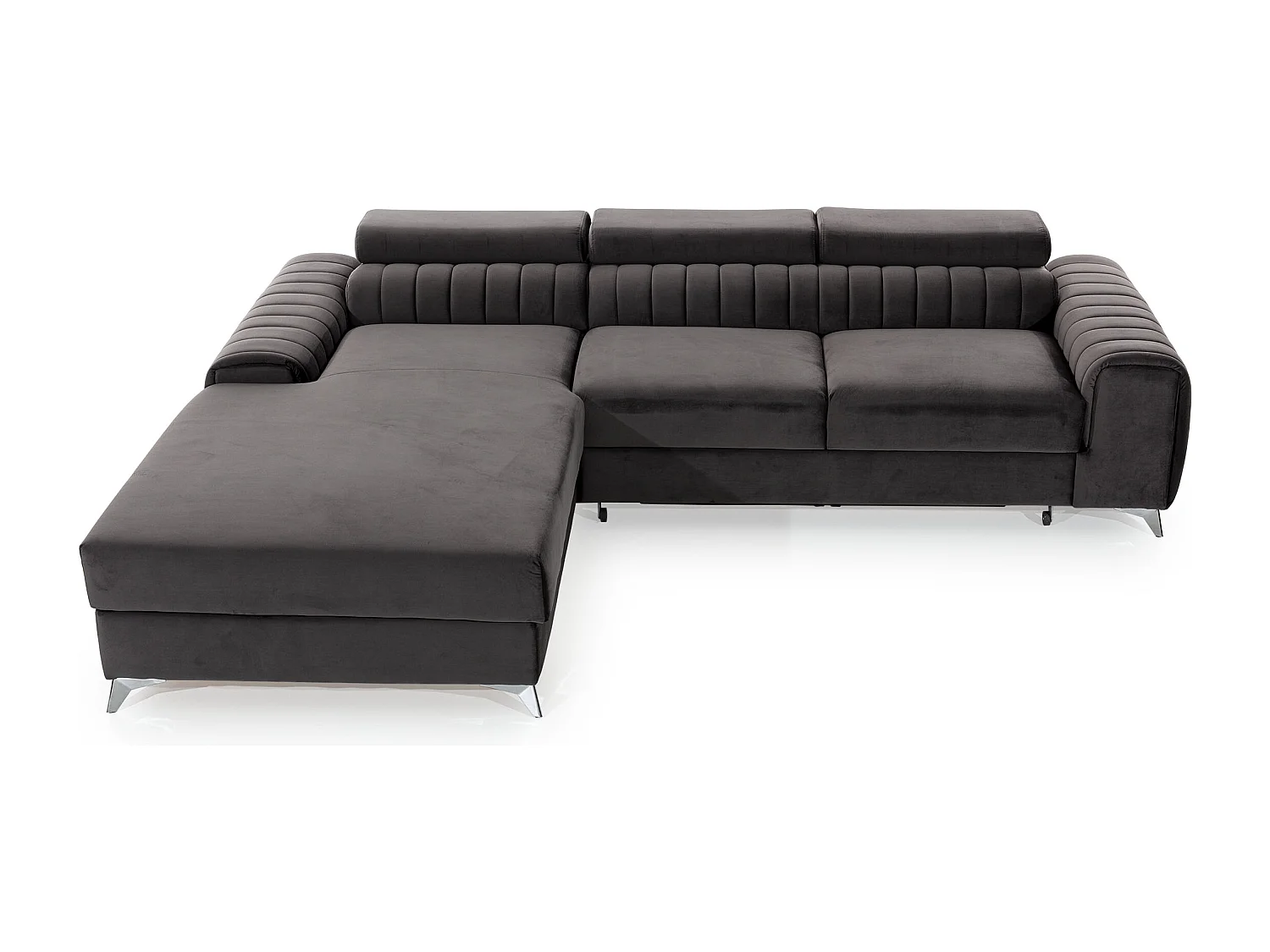 Ecksofa Futura L/Stoffbezug/Grau/An Lager