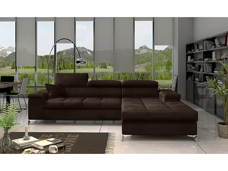 Ecksofa Lucca R/Stoff-Braun