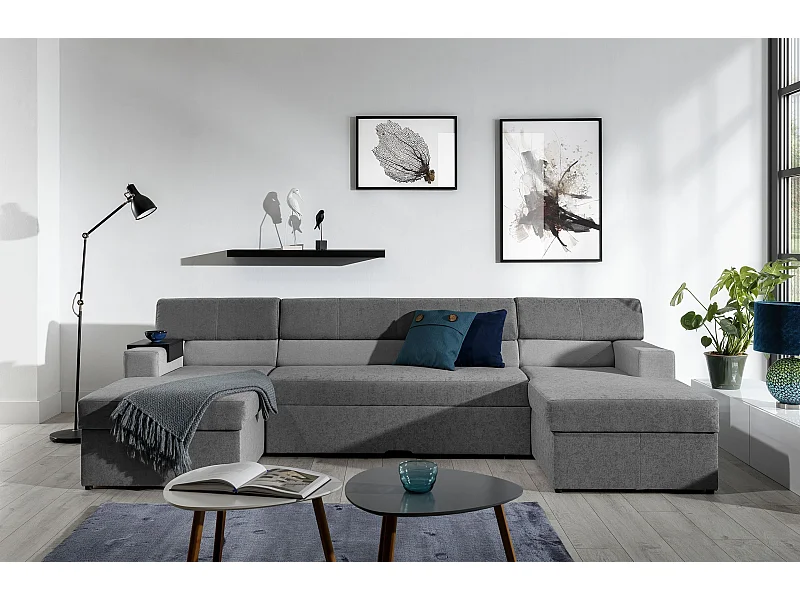 Ecksofa Larion/Stoffbezug/Grau