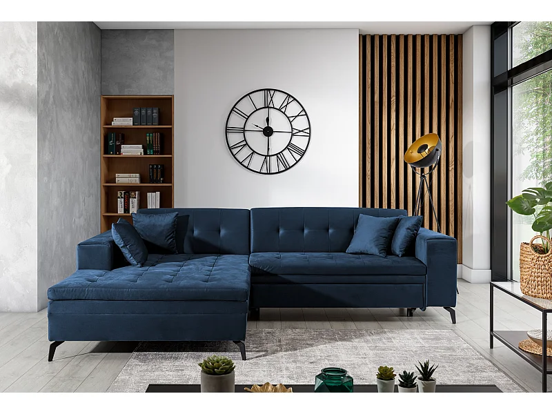 Ecksofa Primo L/Stoff-Blau