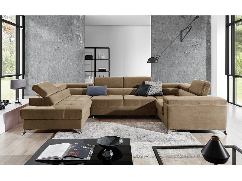 Divano d'angolo Roberto UL/Tessuto-Beige