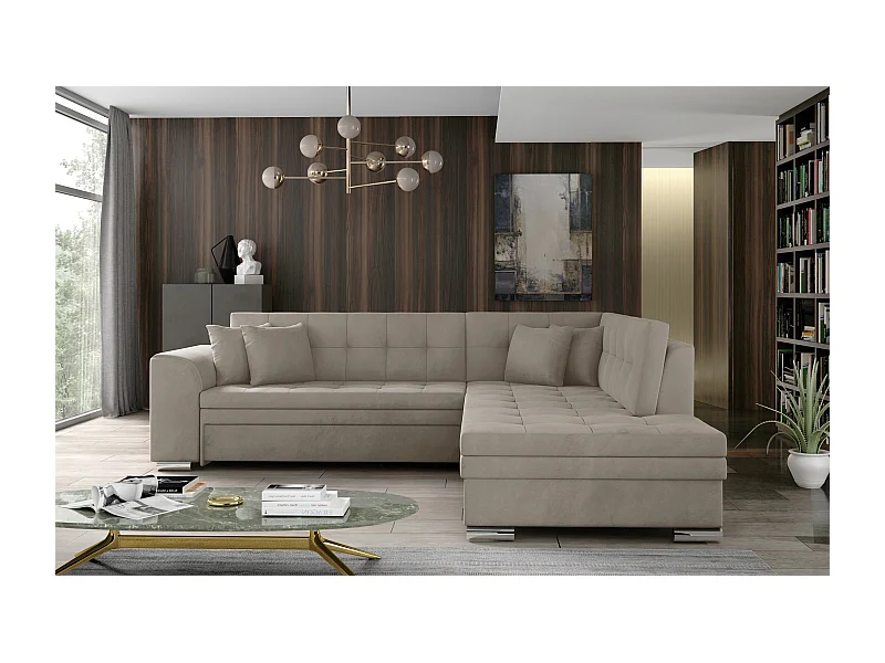 Canapé Corner Atlanta R/Tissu-Beige