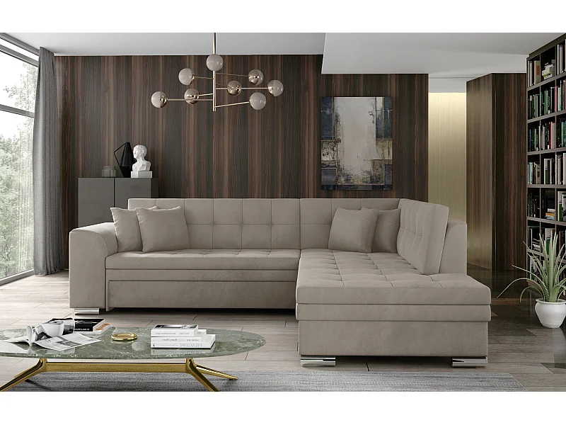 Divano d'angolo Atlanta R/Tessuto-Beige