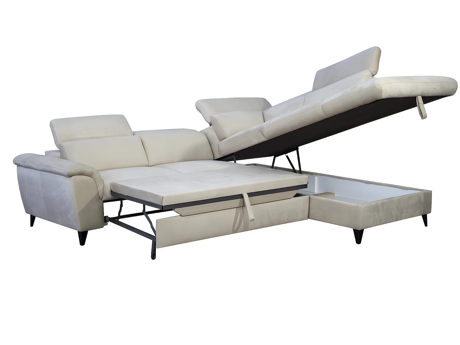 Ecksofa Calia R/Stoffbezug/Anthrazit