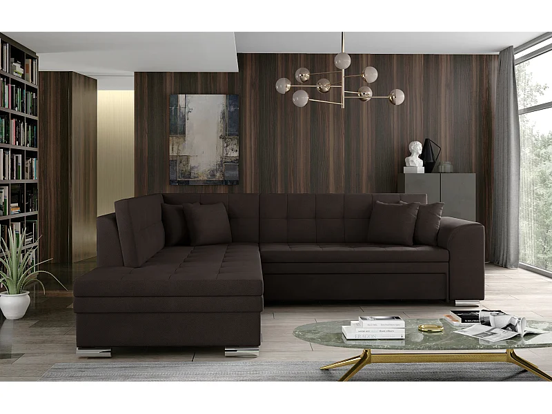 Ecksofa Atlanta L/Stoff-Braun