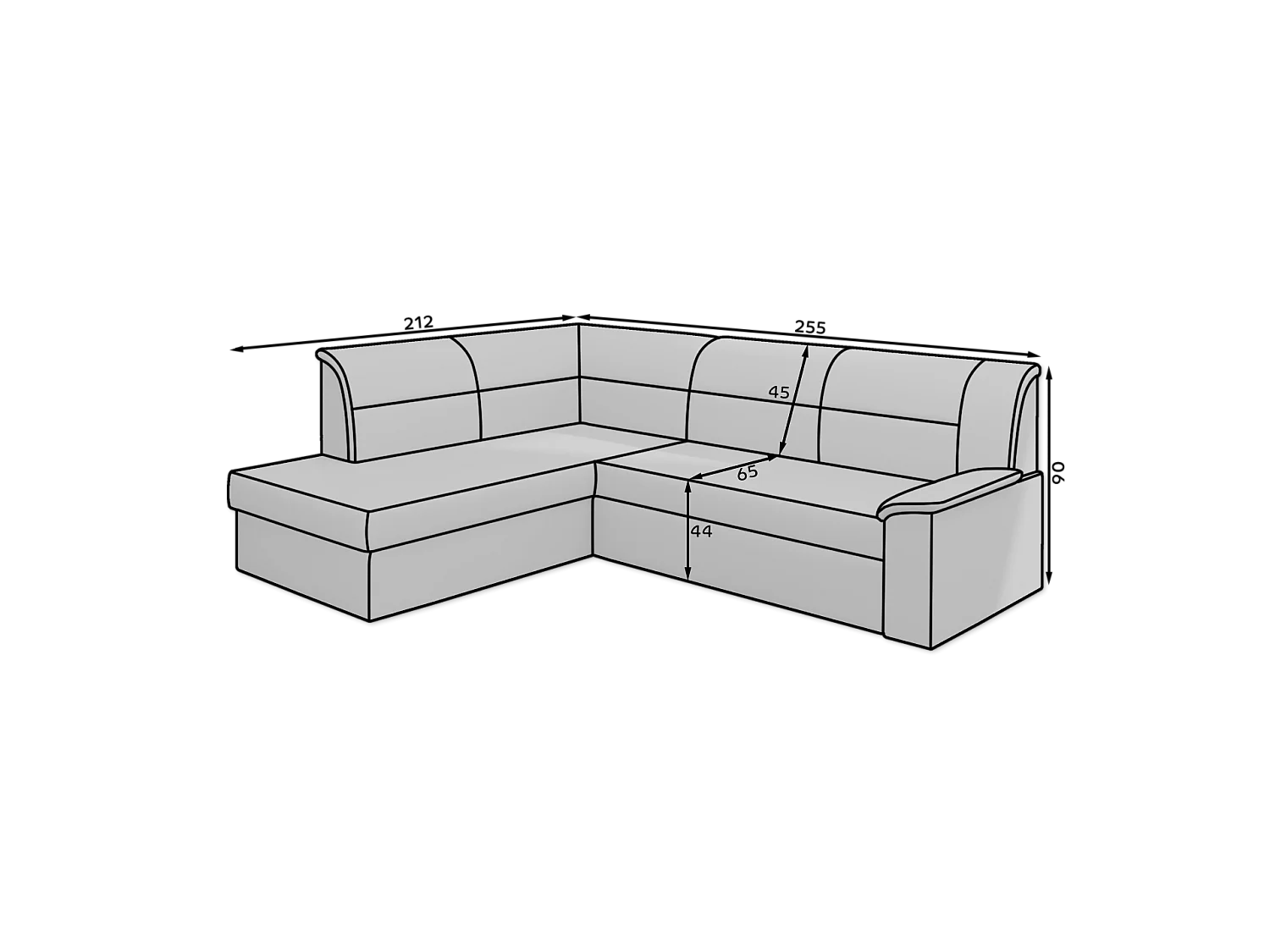 Ecksofa Bergen R/Stoff-Grau