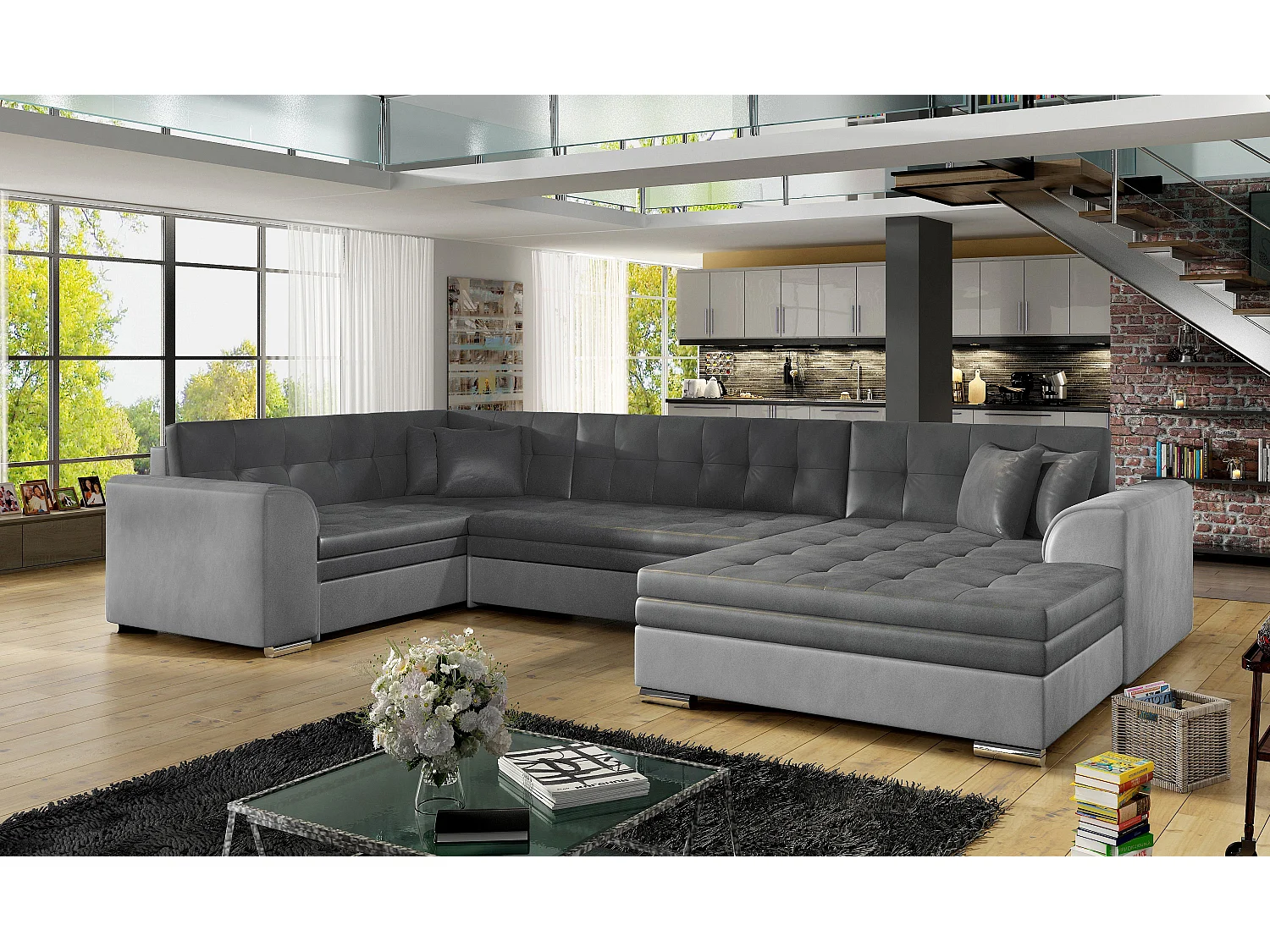 Canapé Corner Olio UR/Tissu/Anthracite