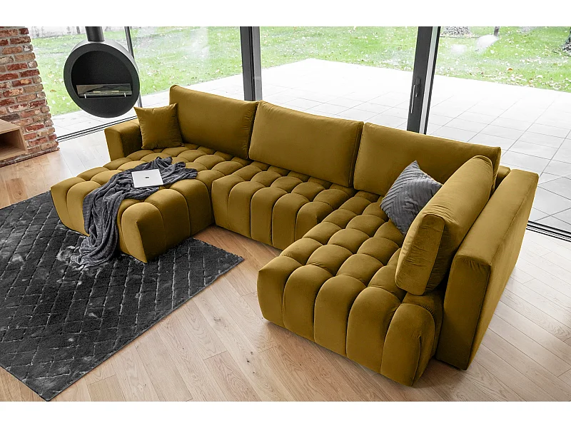 Ecksofa Stelvio UL/Stoff-Gold