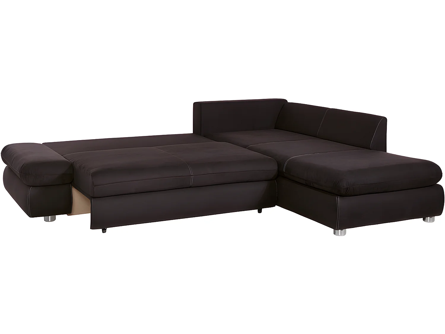 Ecksofa Komo R/Stoffbezug/Schwarz