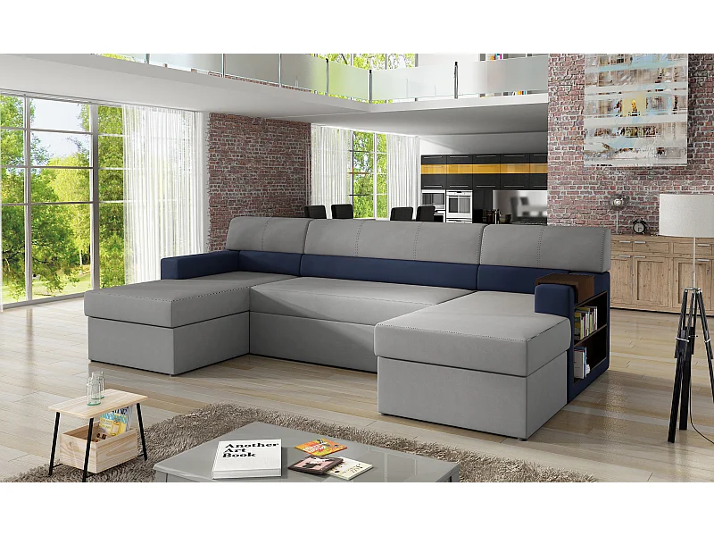 Divano d'angolo Larion R/Tessuto-Blu