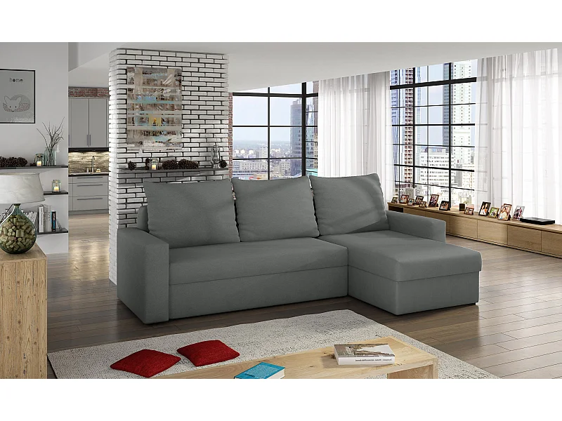 Ecksofa Angolo R/Stoff-Grau