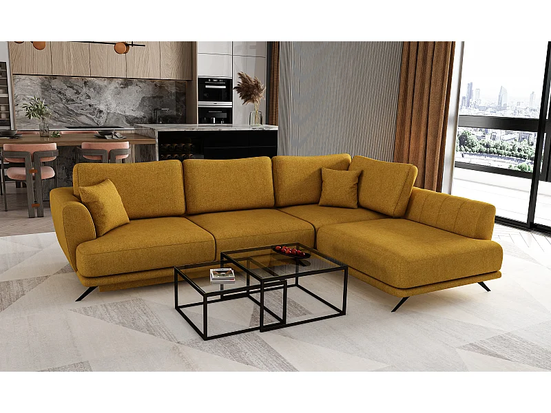 Ecksofa Olivio R/Stoff-Orange