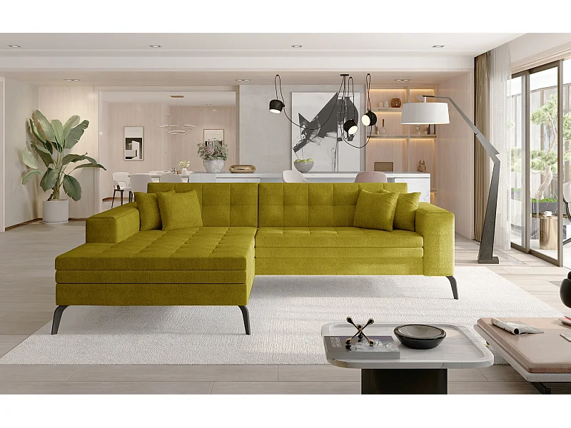 Ecksofa Primo L/Stoff-Gelb