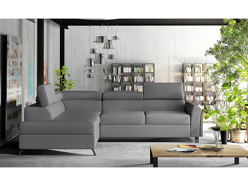 Ecksofa Nestro L/Stoff-Grau
