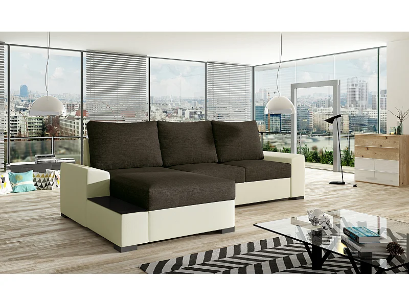 Ecksofa Arte L/Stoff-Braun
