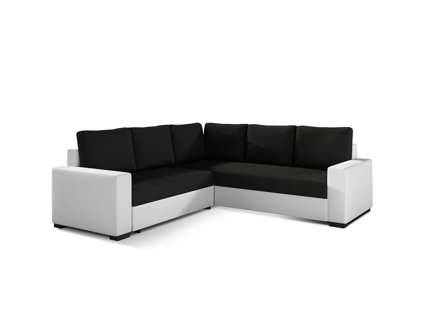 Ecksofa Eggry/ Stoffbezug/Schwarz&Weiss