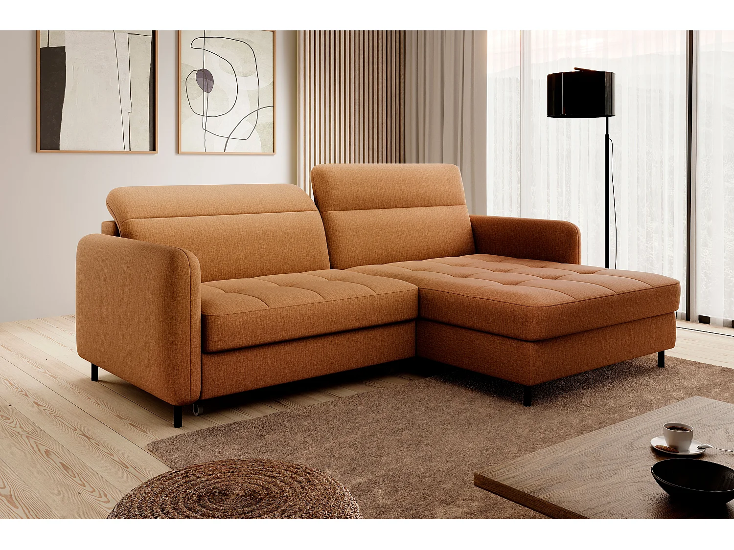 Canapé Corner Tippo R/Tissu/Orange