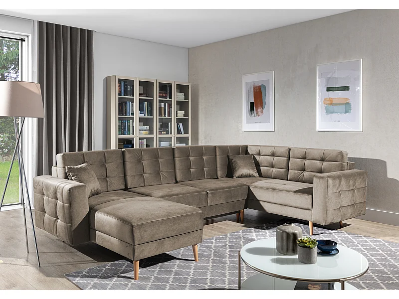 Ecksofa Daron UL/Stoff-Beige