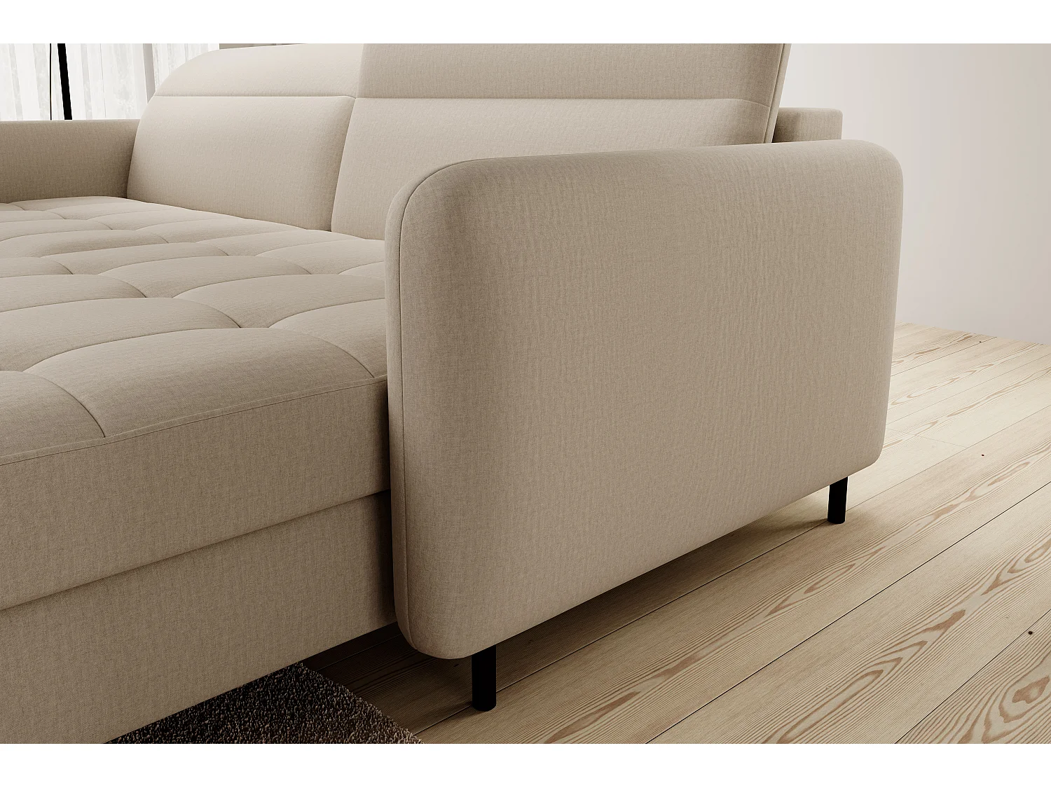 Ecksofa Tippo L/Stoffbezug/Beige