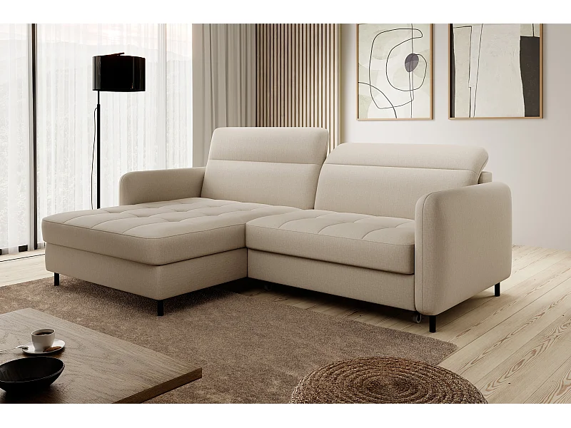 Canapé Corner Tippo L/Tissu/Beige