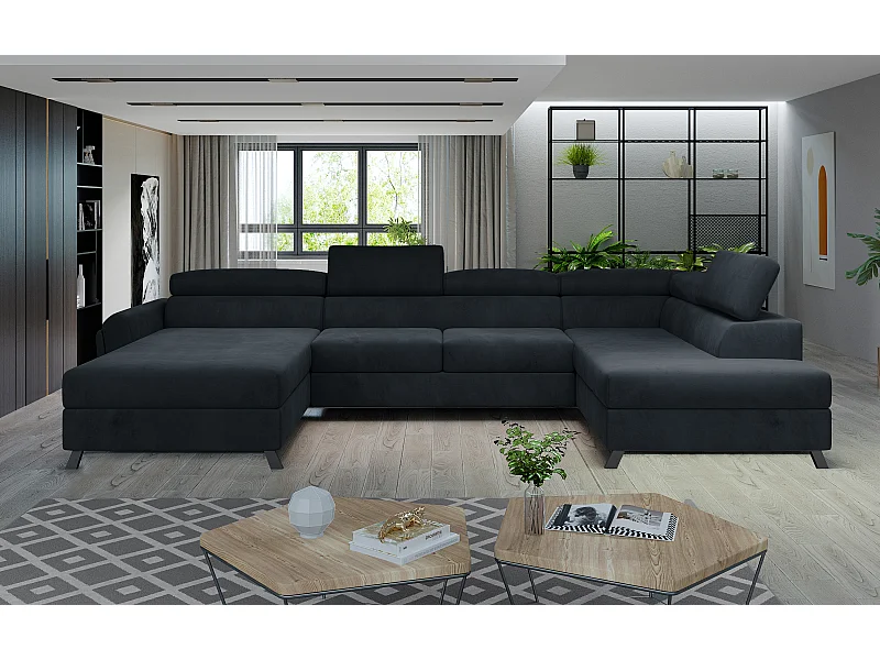 Ecksofa Silvy UR/Stoff-Anthrazit