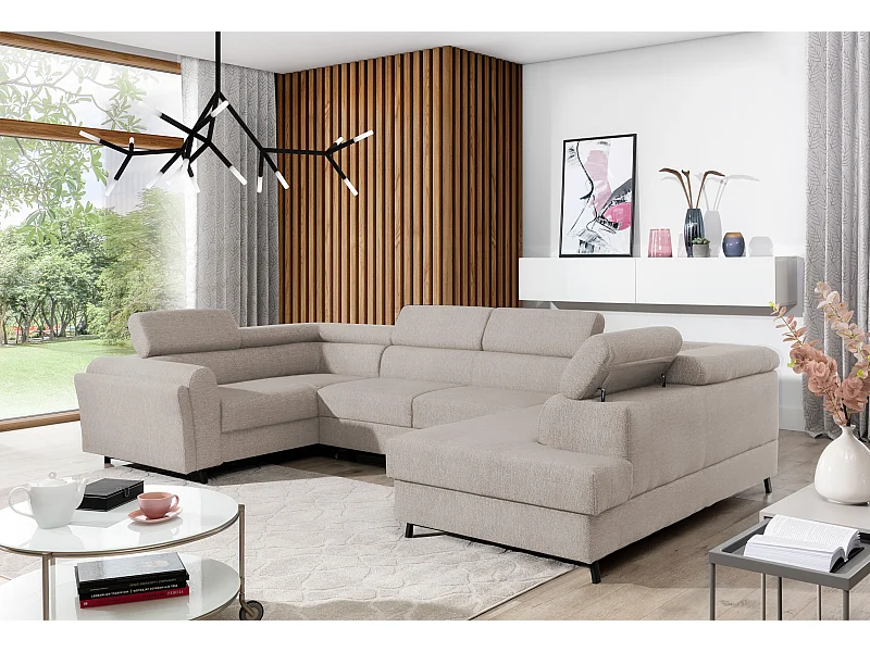 Ecksofa Lenzo UR/Stoff-Beige