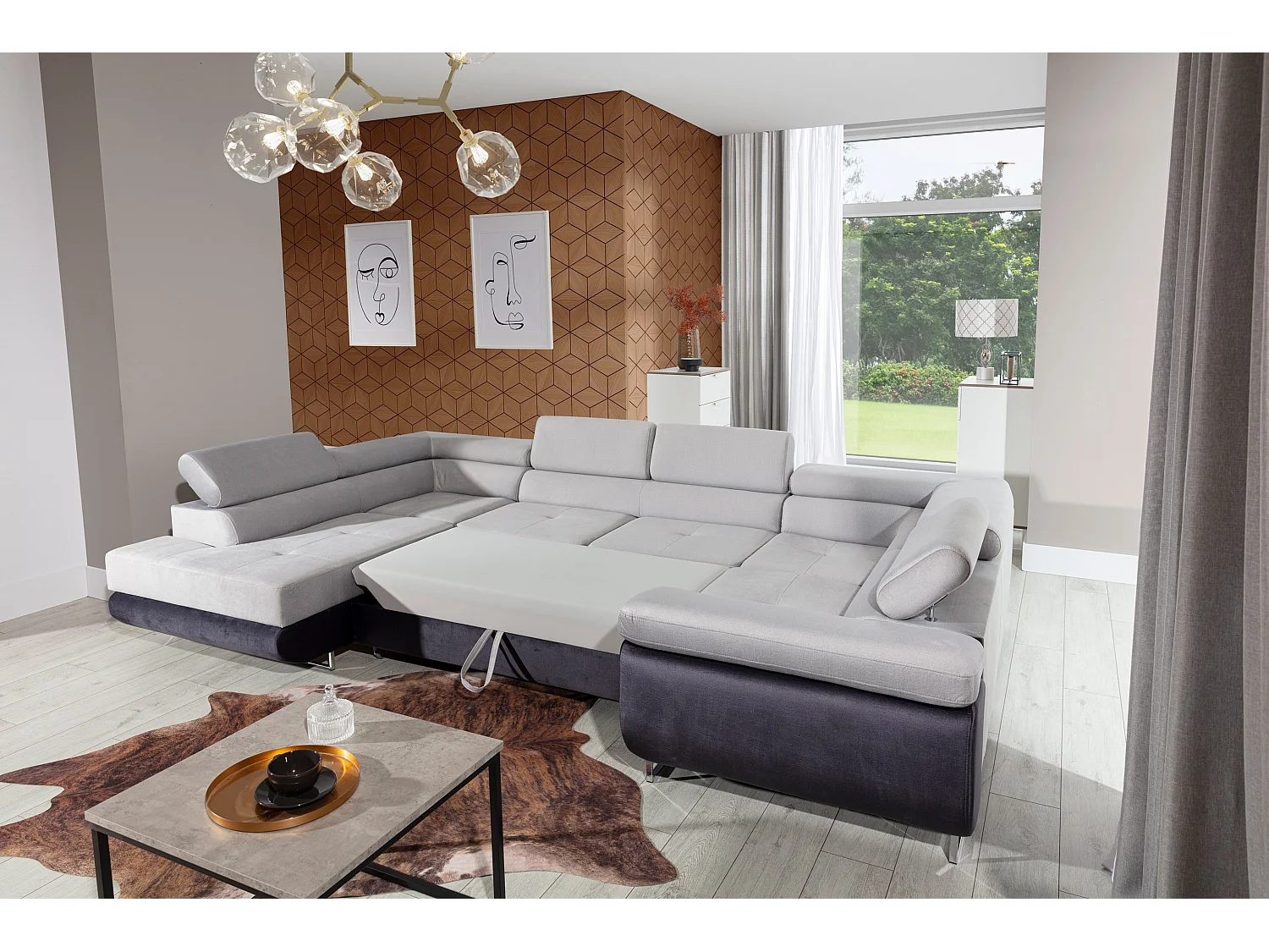 Ecksofa Otto L/Stoff-Grün