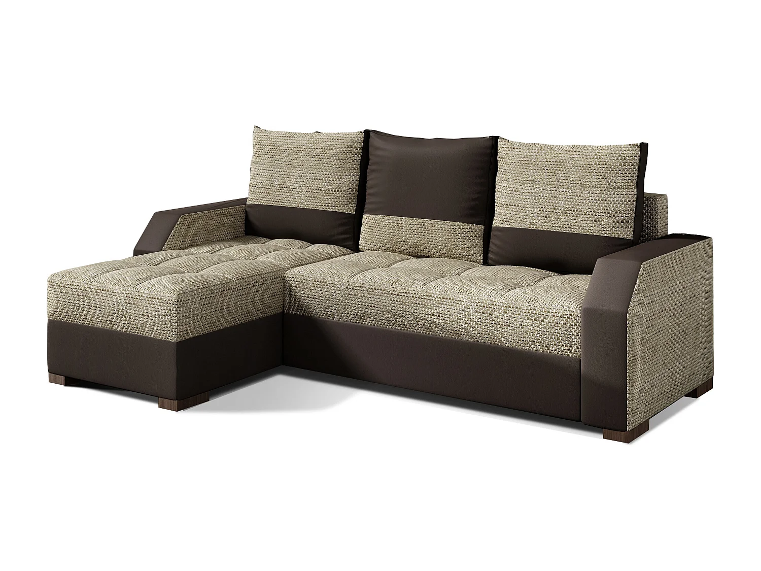 Ecksofa Tarrone L/Stoffbezug/Beige&Braun