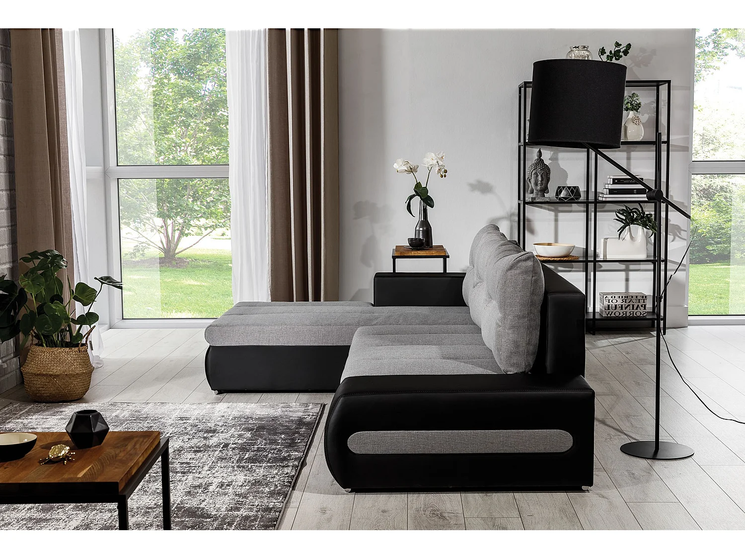 Hoekbank Legero L/stoffen bekleding/op voorraad