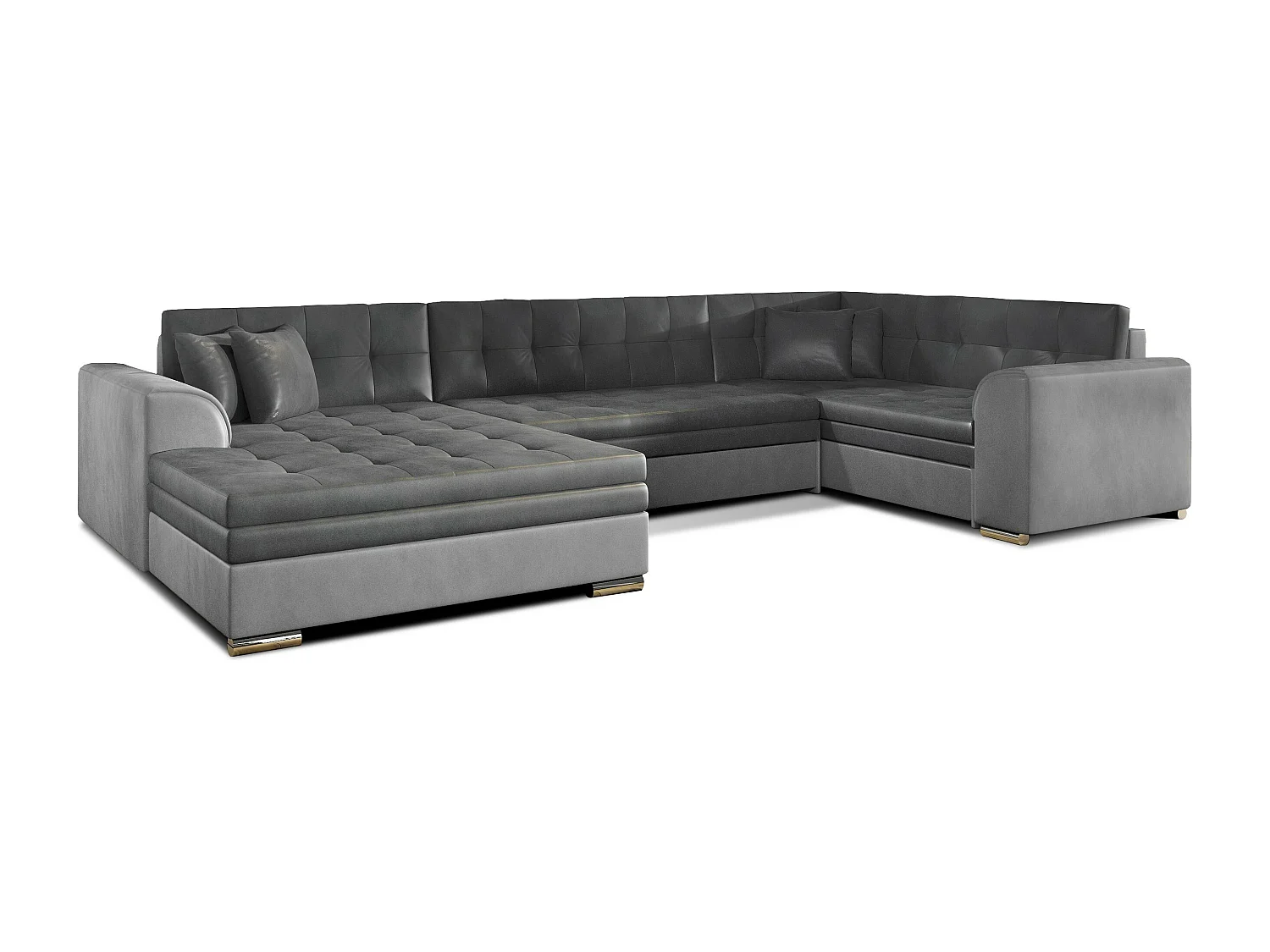 Ecksofa Olio UL/Stoffbezug/Anthrazit/Grau