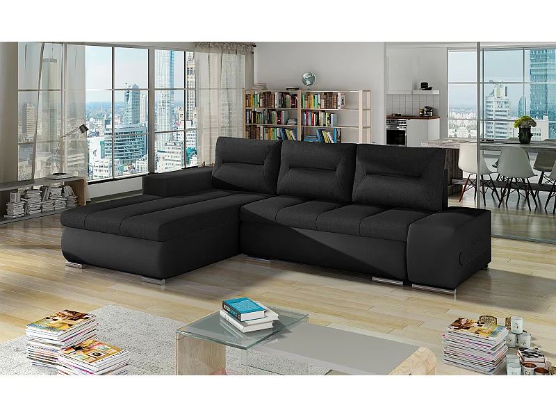 Ecksofa Legero L/Stoff-Schwarz
