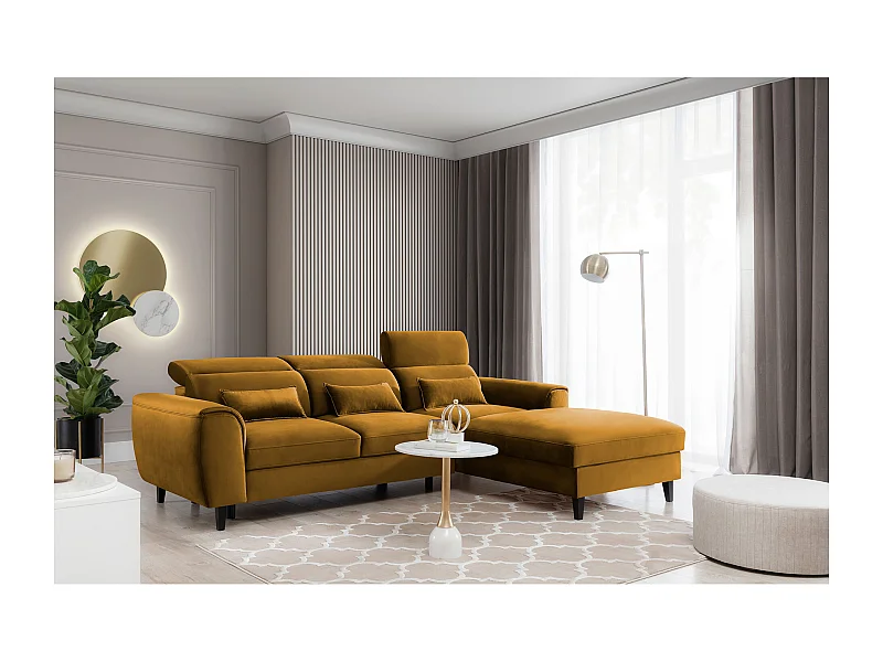 Ecksofa Toscana R/Stoffbezug/Gelb