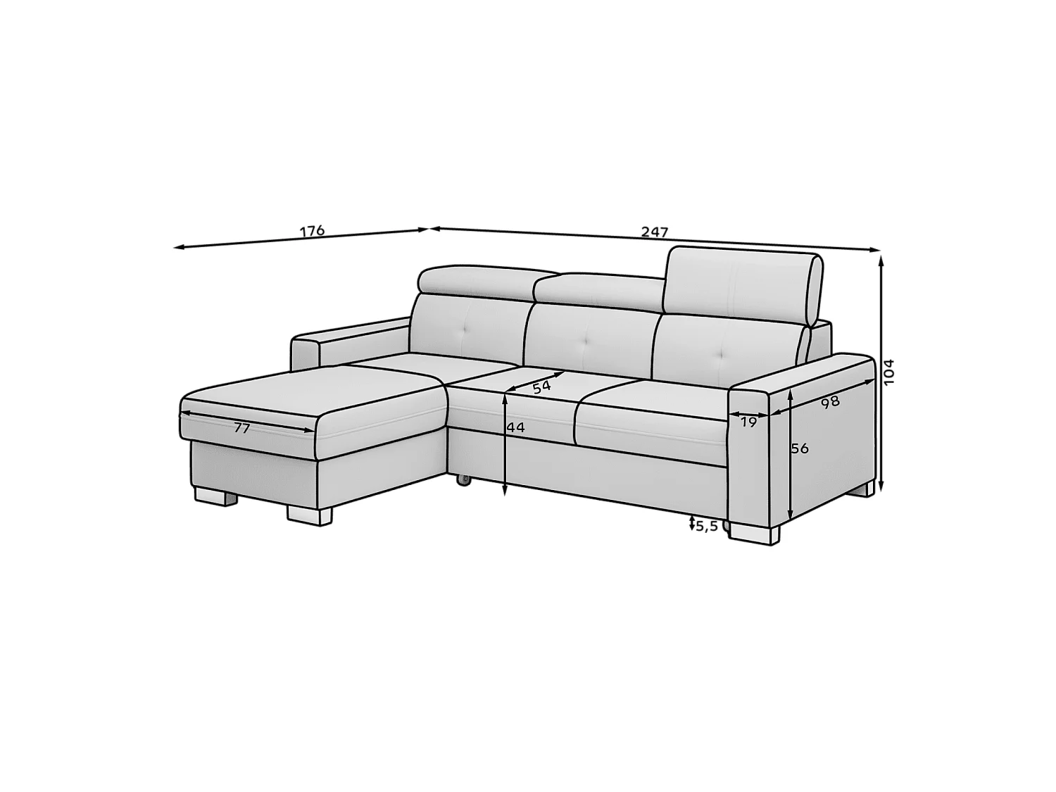 sofá de canto Vittorio R