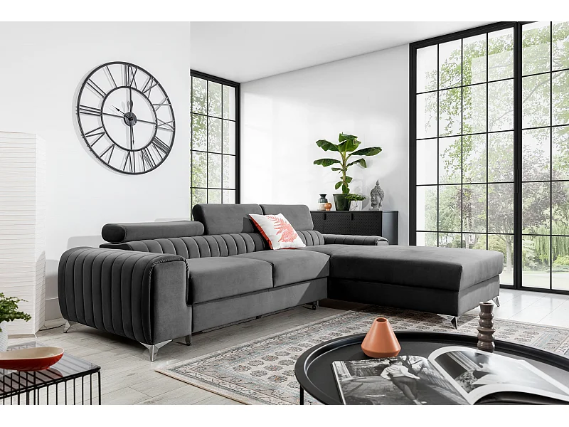 Ecksofa Futura R/Stoff-Anthrazit