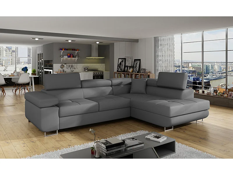 Ecksofa Rondon R/Stoffbezug/Anthrazit