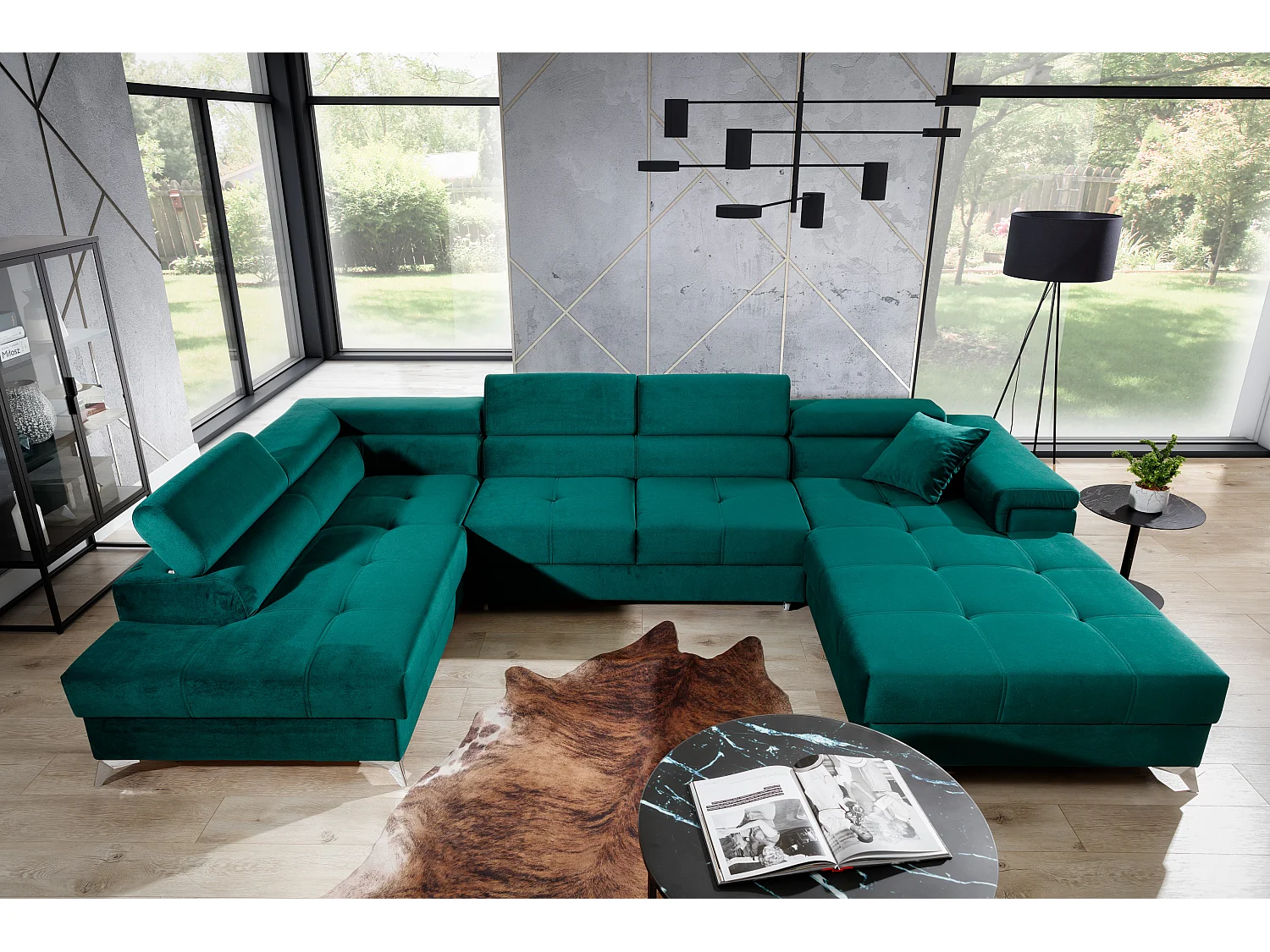 Divano d'angolo Perano UL/Tessuto-Verde