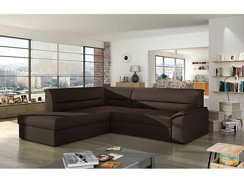 Ecksofa Lusio L/Stoff-Braun
