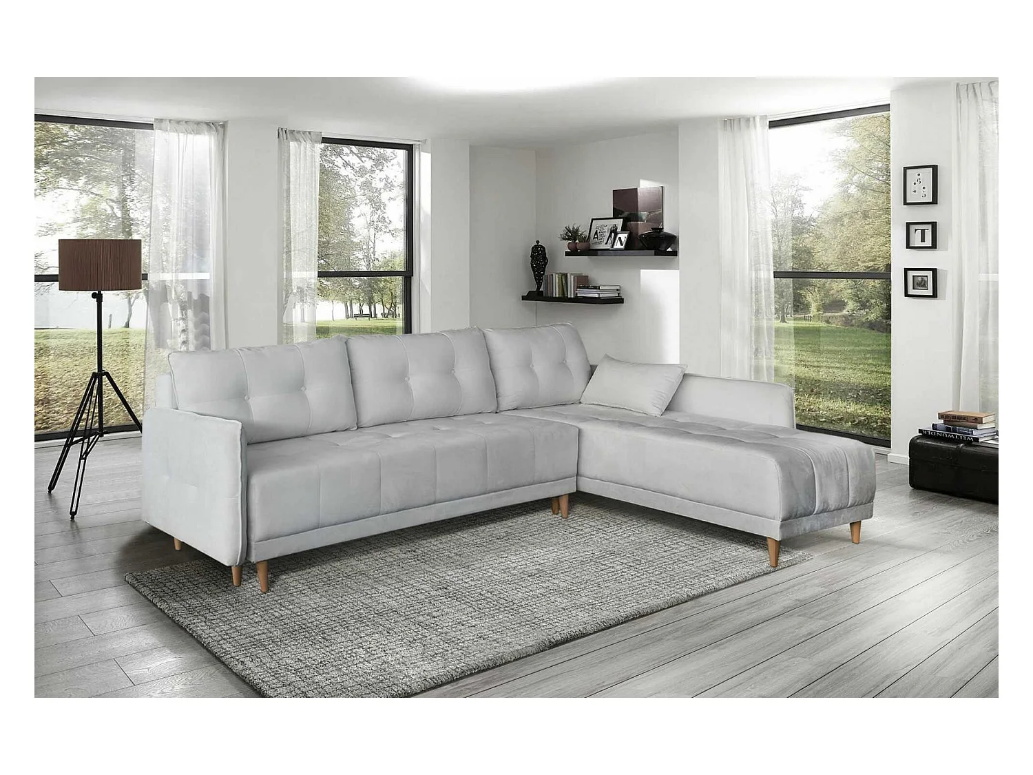 Ecksofa Mika R/Stoffbezug/Grau