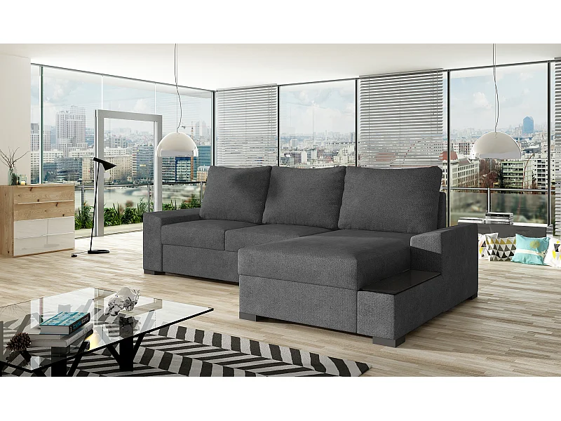 Canapé Corner Arte R/Tissu-Gris