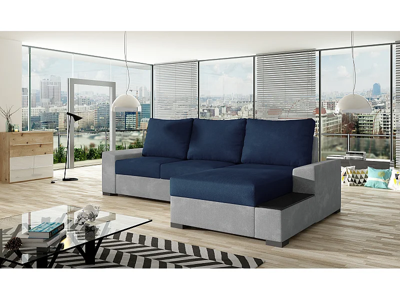 Canapé Corner Arte R/Tissu-Bleu