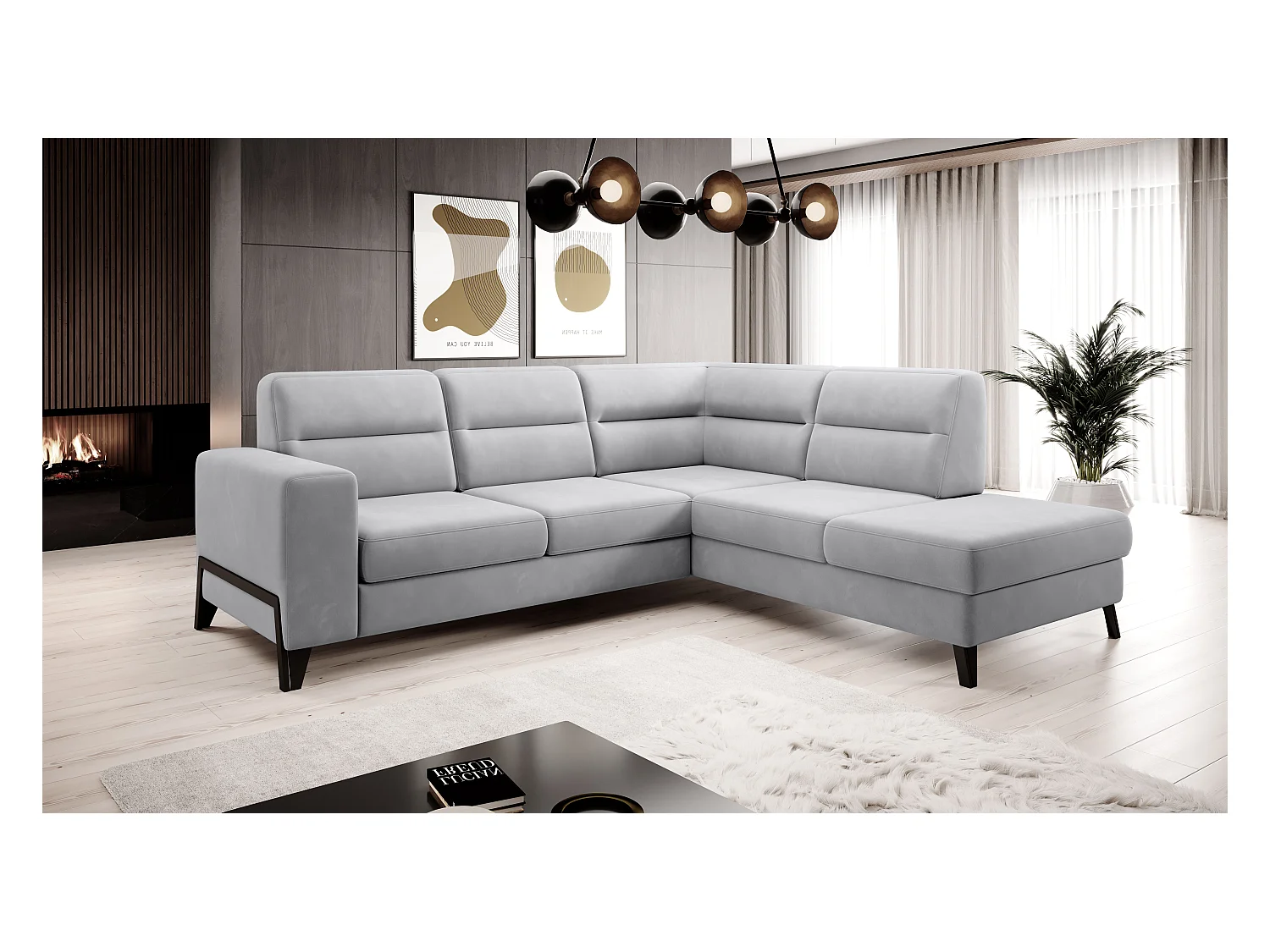 Ecksofa Torronto R/Stoffbezug/Grau